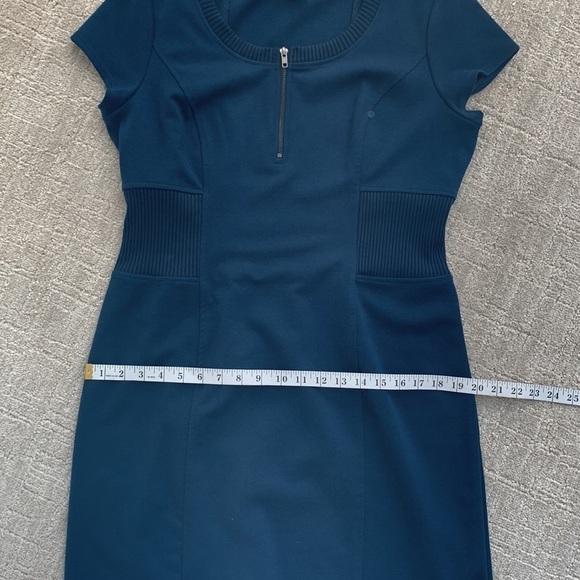 Spense Midnight Blue Cap Sleeve Knee Length Knit Dress with Zipper Size 14 - Picture 8 of 10